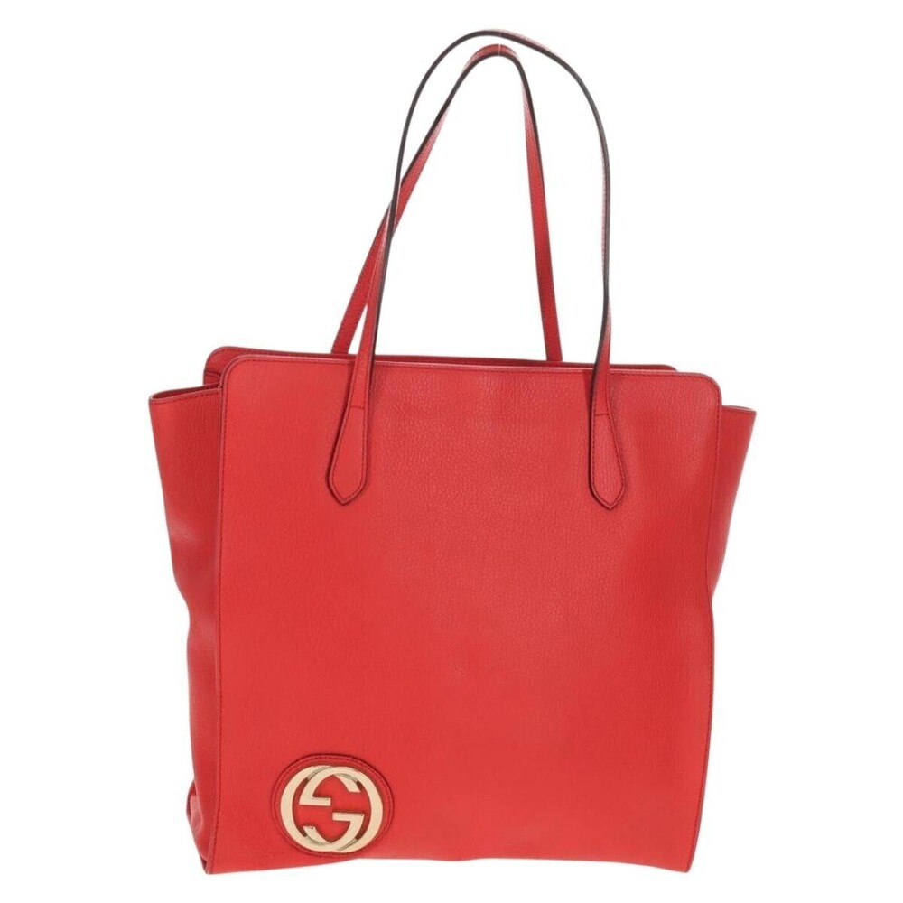Gucci Grand Prix Interlocking GG Tote Grainy Leather Large